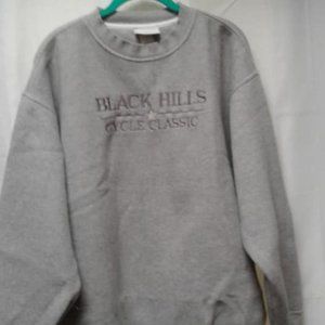 LARGE BLUE OCEAN GREY BLACK HILLS THERMAL SWEATSHIRT